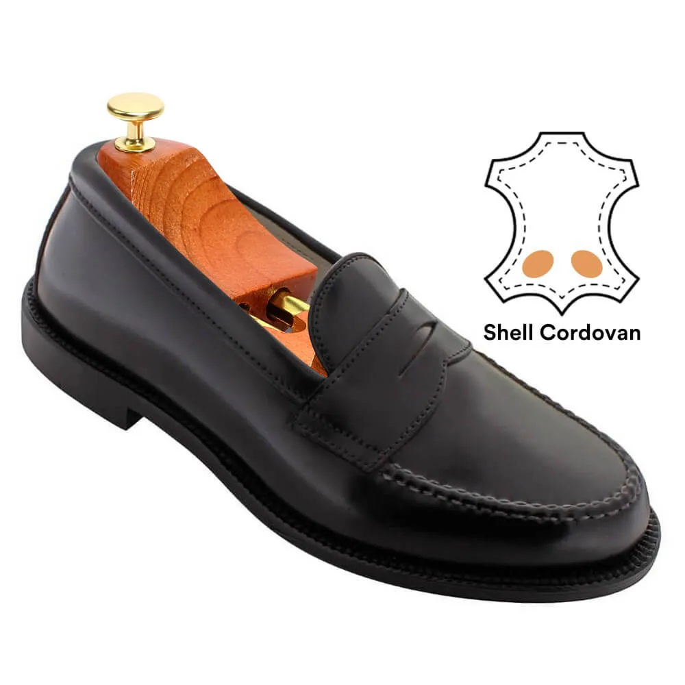 6 CM / 2.36 Inches CMR CHAMARIPA Elevator Shoes - Elevate Your Style with Height Increasing Loafer Shoes - Black Shell Cordovan Penny Loafers