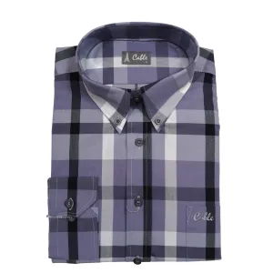 Aero Cable LS Purple Check Shirt