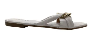 Beagle Women's Gold and Leather Double Strap Sandals