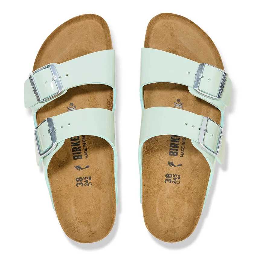 Birkenstock Arizona Surf Green Patent Birko Flor Sandal