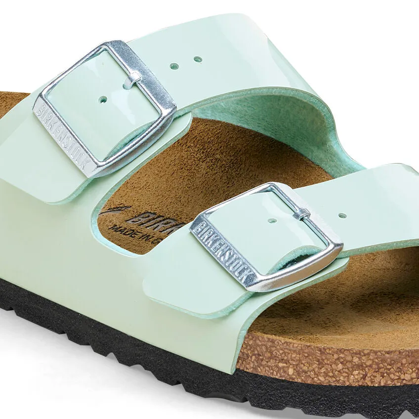 Birkenstock Arizona Surf Green Patent Birko Flor Sandal