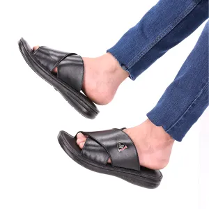 Black medicated mens slippers