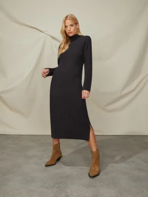 Black Turtle Neck Jumper Dress