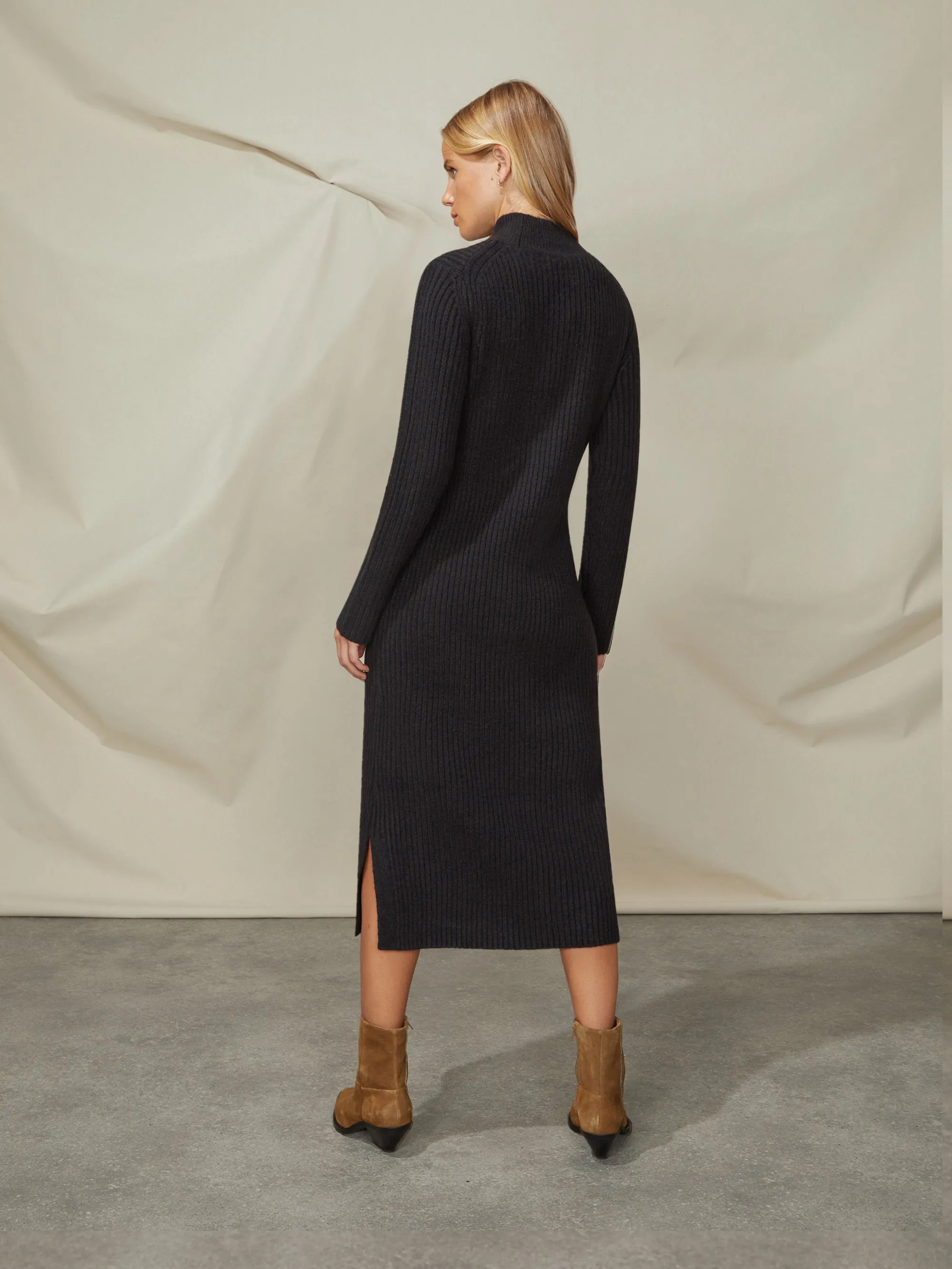 Black Turtle Neck Jumper Dress