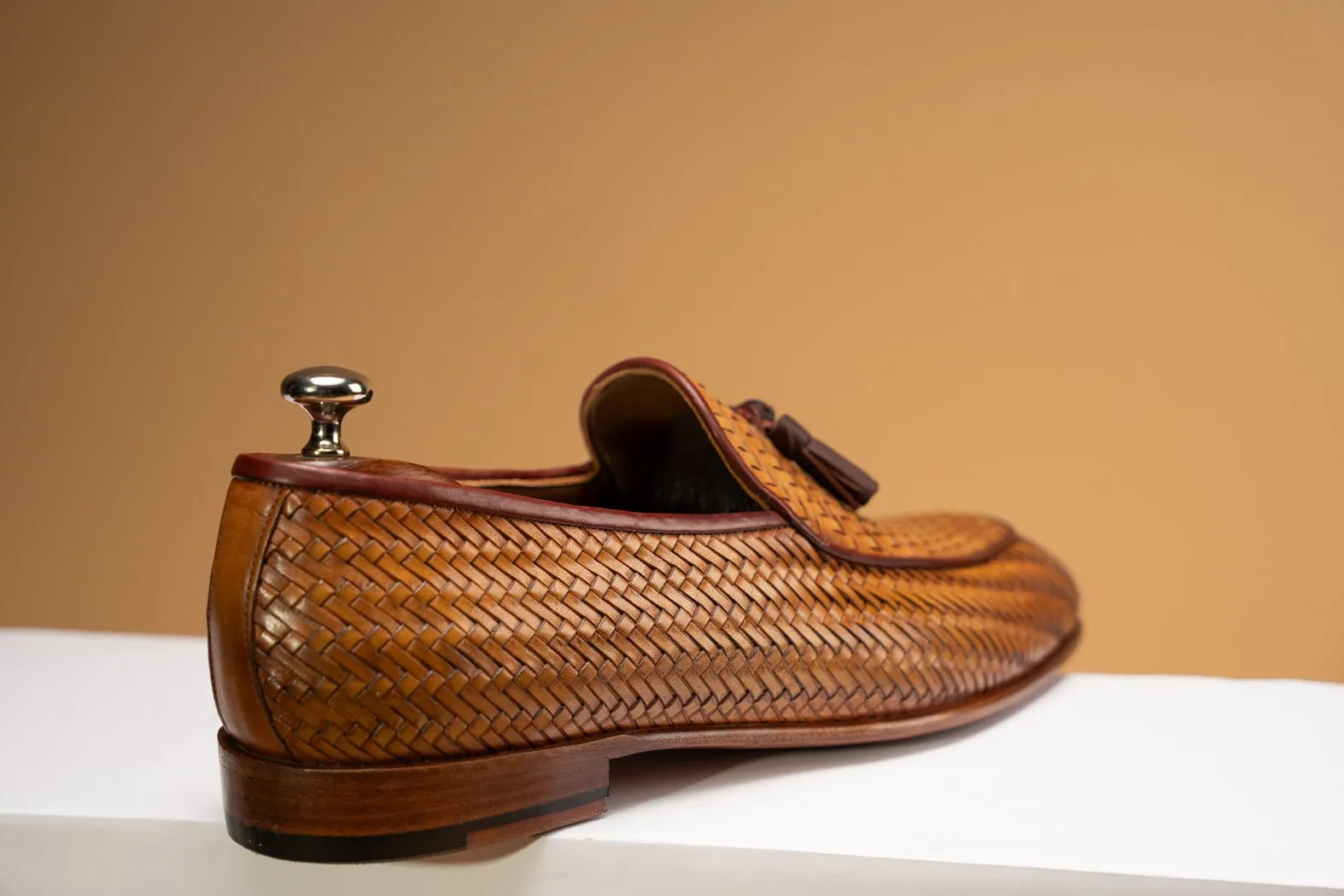 BOSPHORUS LEATHER LOAFER - WOVEN HONEY