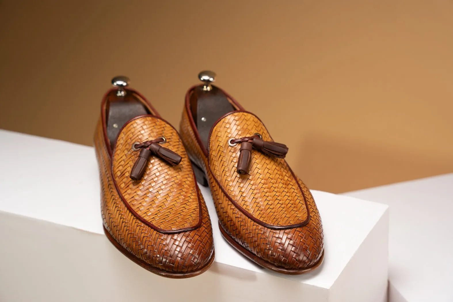 BOSPHORUS LEATHER LOAFER - WOVEN HONEY