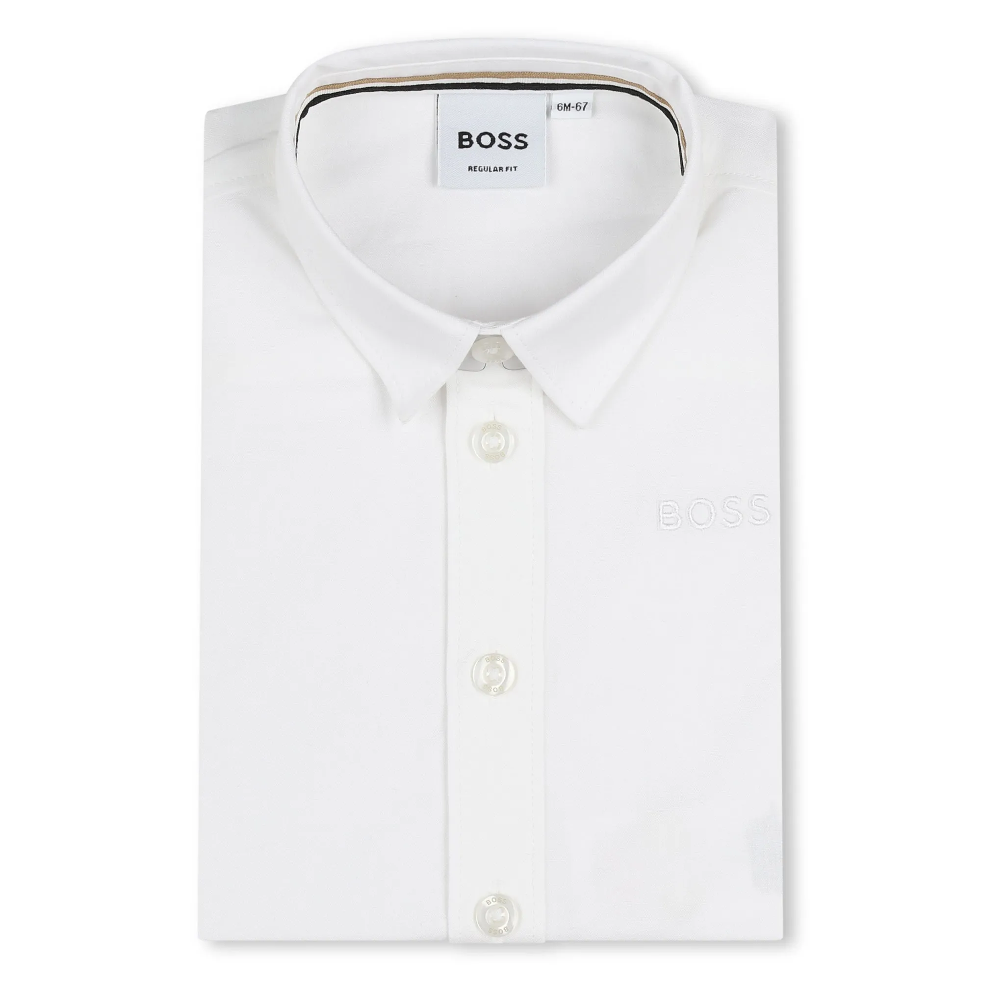 BOSS KIDSWEAR Infant White Oxford Long Sleeve Shirt