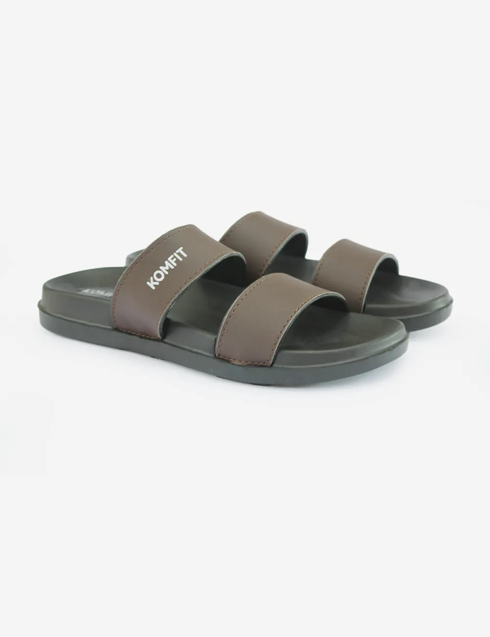 Brown | Double Strap Slippers for men