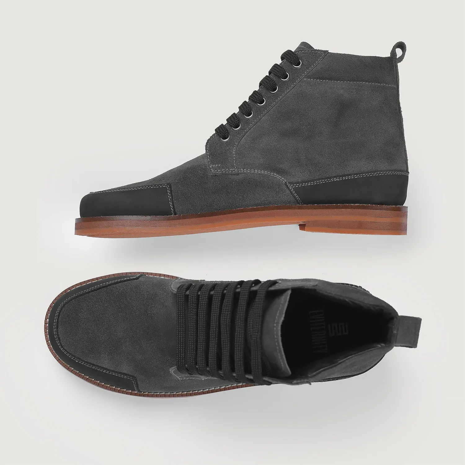 Carnell Moc Toe Grey Suede Boots