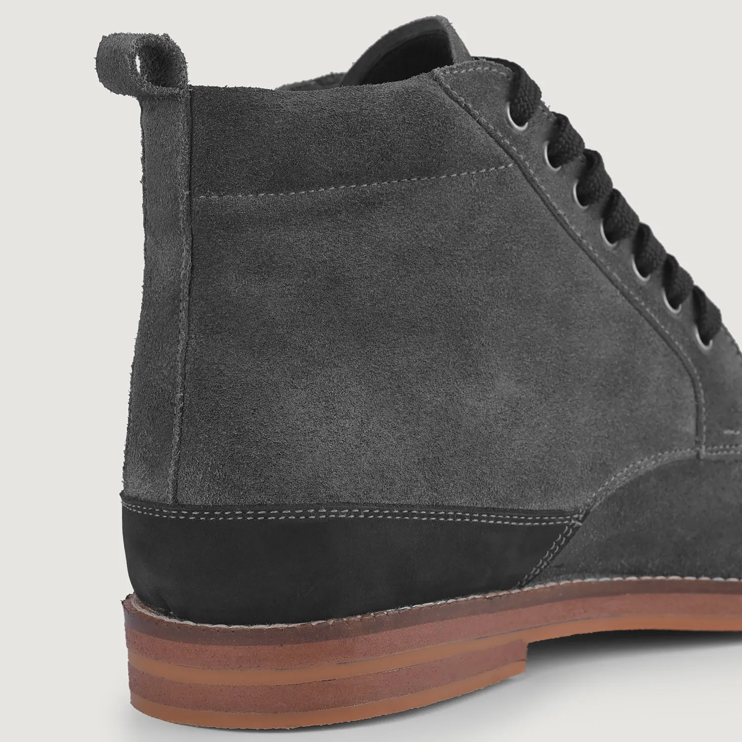 Carnell Moc Toe Grey Suede Boots