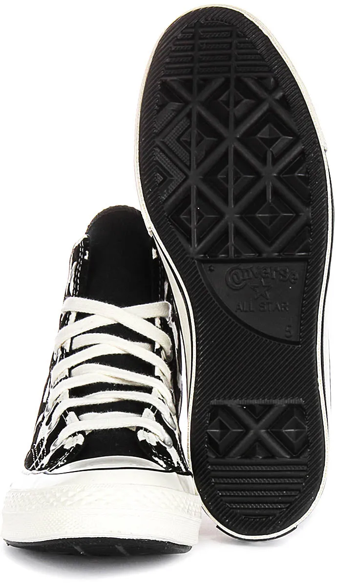 Converse Chuck 70s Hi A12350C In Black White Remix Leopard