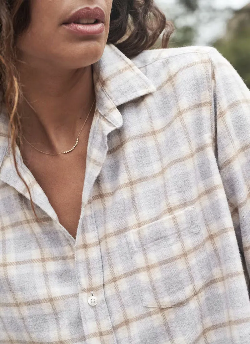 Eileen Grey-and-Tan Plaid Shirt