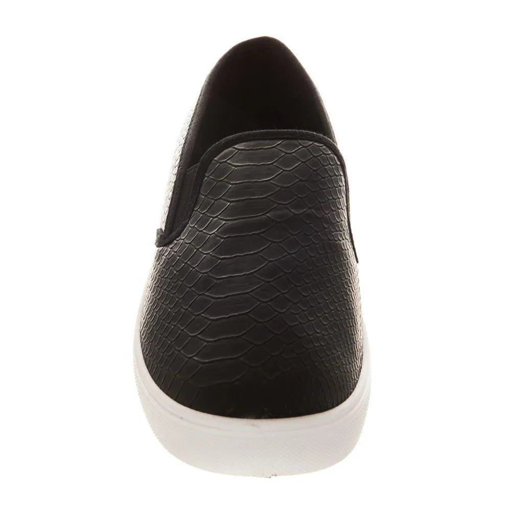 Flat Slip On Skater Shoe Elastic Gusset And Rubber Sole