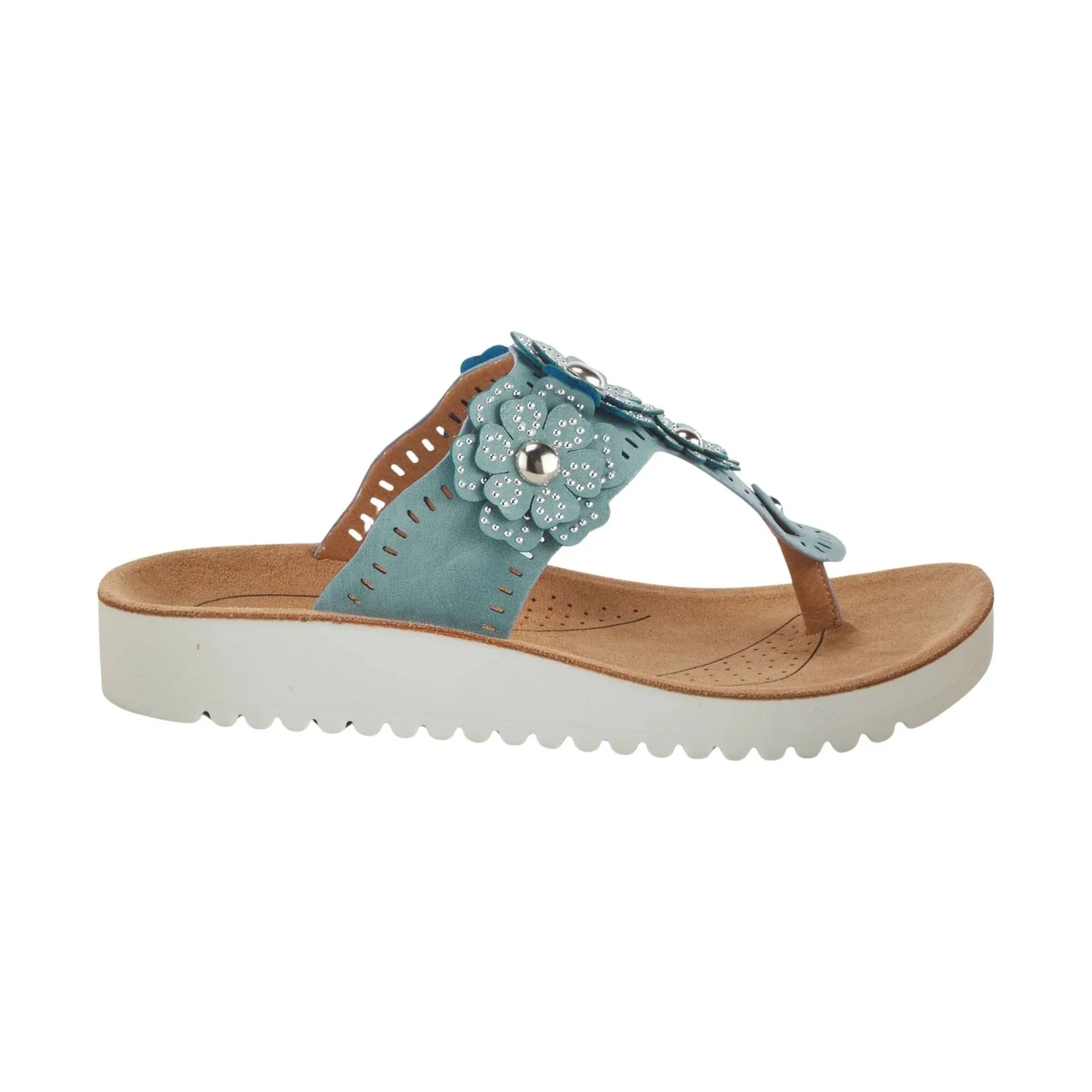 Flexus Women's Bayview Thong Sandals - Sky Blue