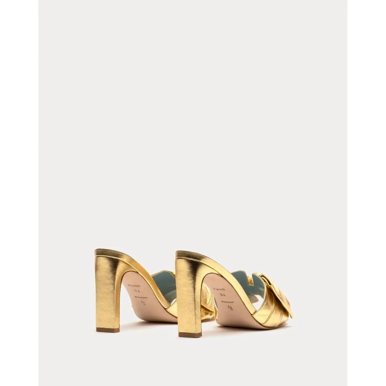 Frances Valentine Hilary Heel Metallic Leather Gold