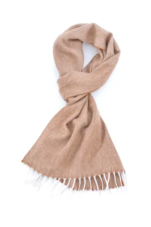 Gingerbread Brown Herringbone Cashmere Scarf