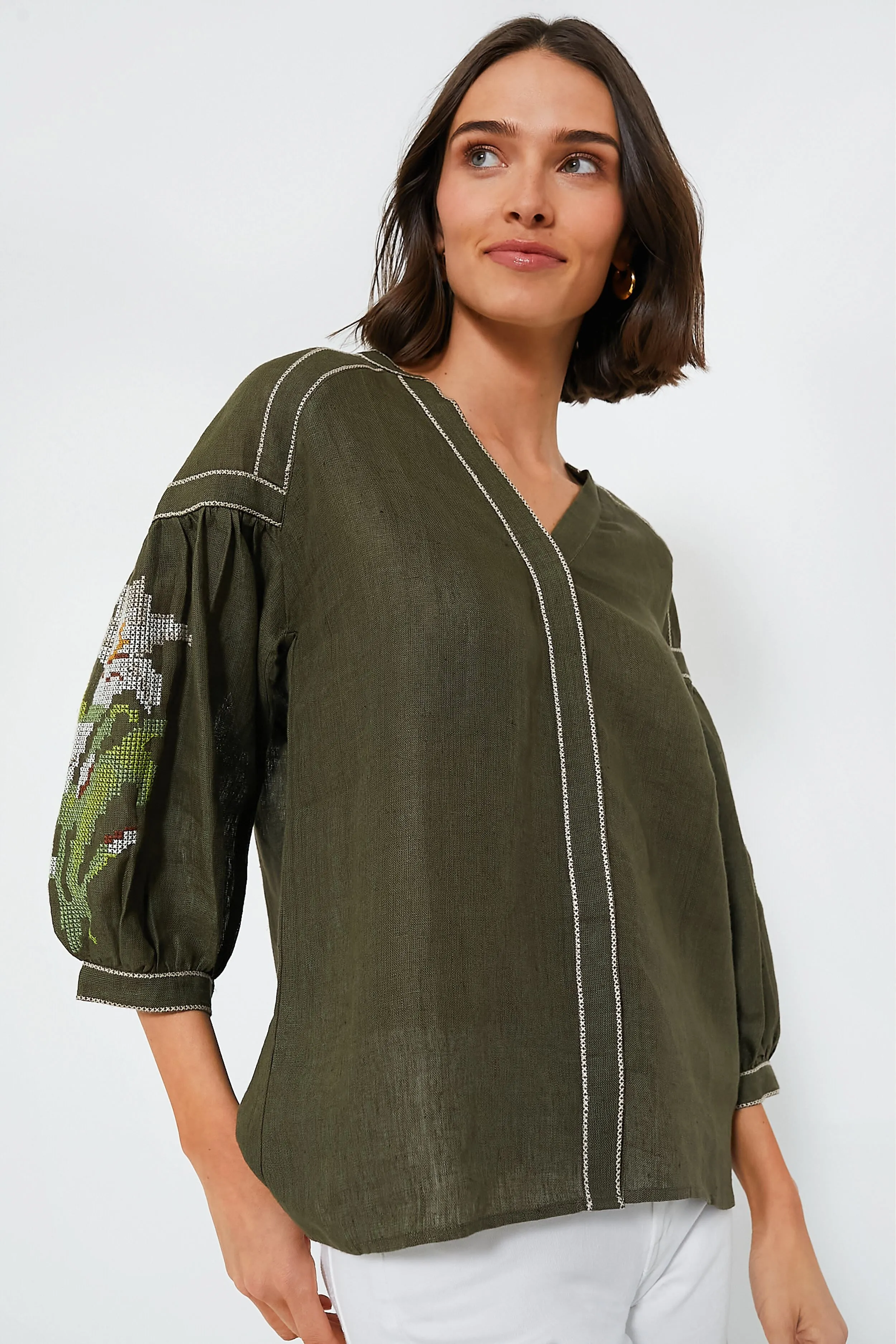 Green Lilies Blouse