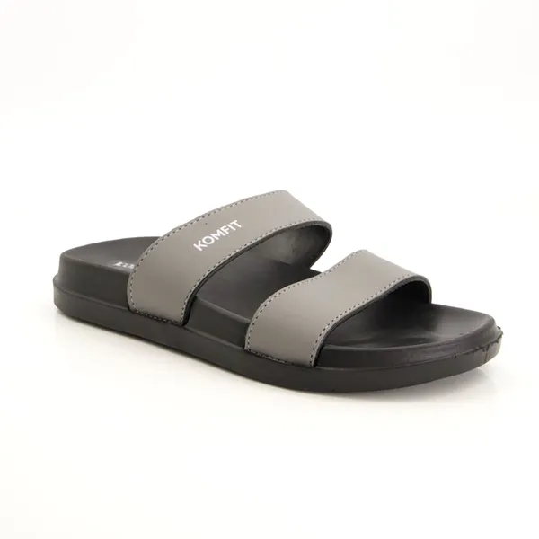 Grey Double Strap Slippers for men