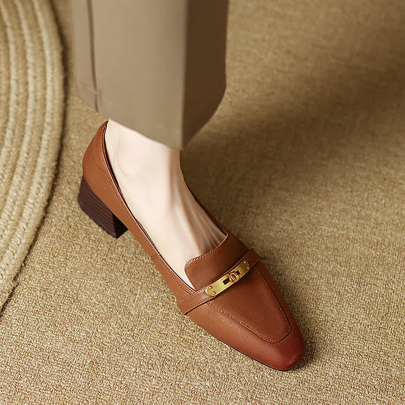 Ilhan Low Heel Loafers Brown