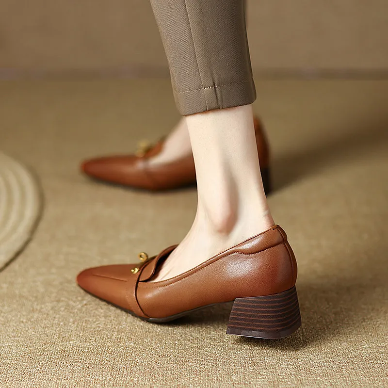 Ilhan Low Heel Loafers Brown