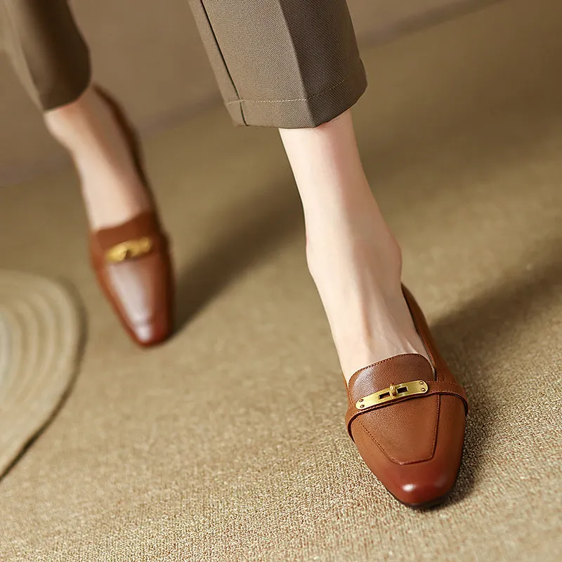 Ilhan Low Heel Loafers Brown