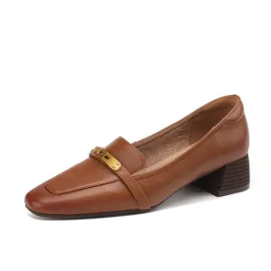 Ilhan Low Heel Loafers Brown