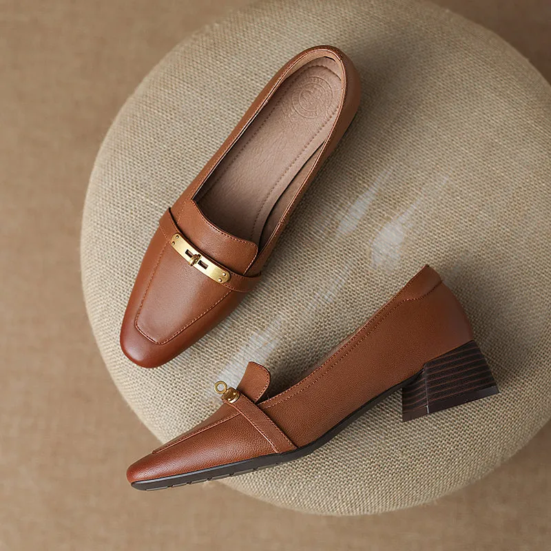 Ilhan Low Heel Loafers Brown