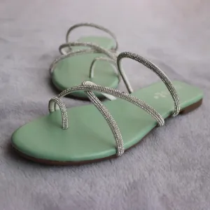 Light Green Fancy & Stylish Slippers for women