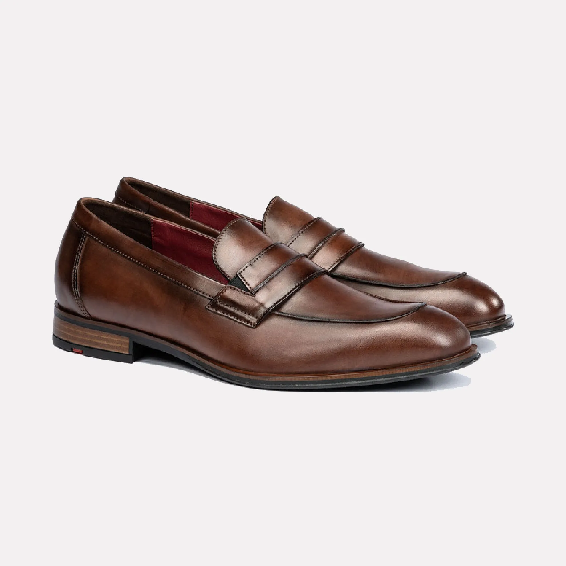 LLOYD SAGRES Slip-On Smooth Leather Loafer / Brown