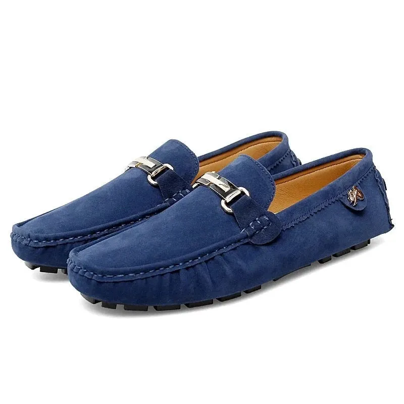 Loafers Men Handmade Leather Shoes Black Casual Driving Flats Blue Slip-on Moccasins Men Shoes Plus Size 46 47 48