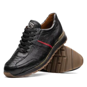 Marco Di Milano BRESCIA Black Python & Calfskin Sneakers