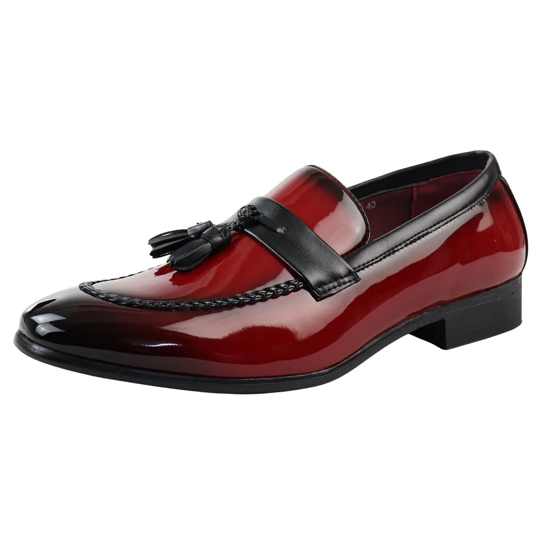 Men's Patent Tassel Slip On Loafers