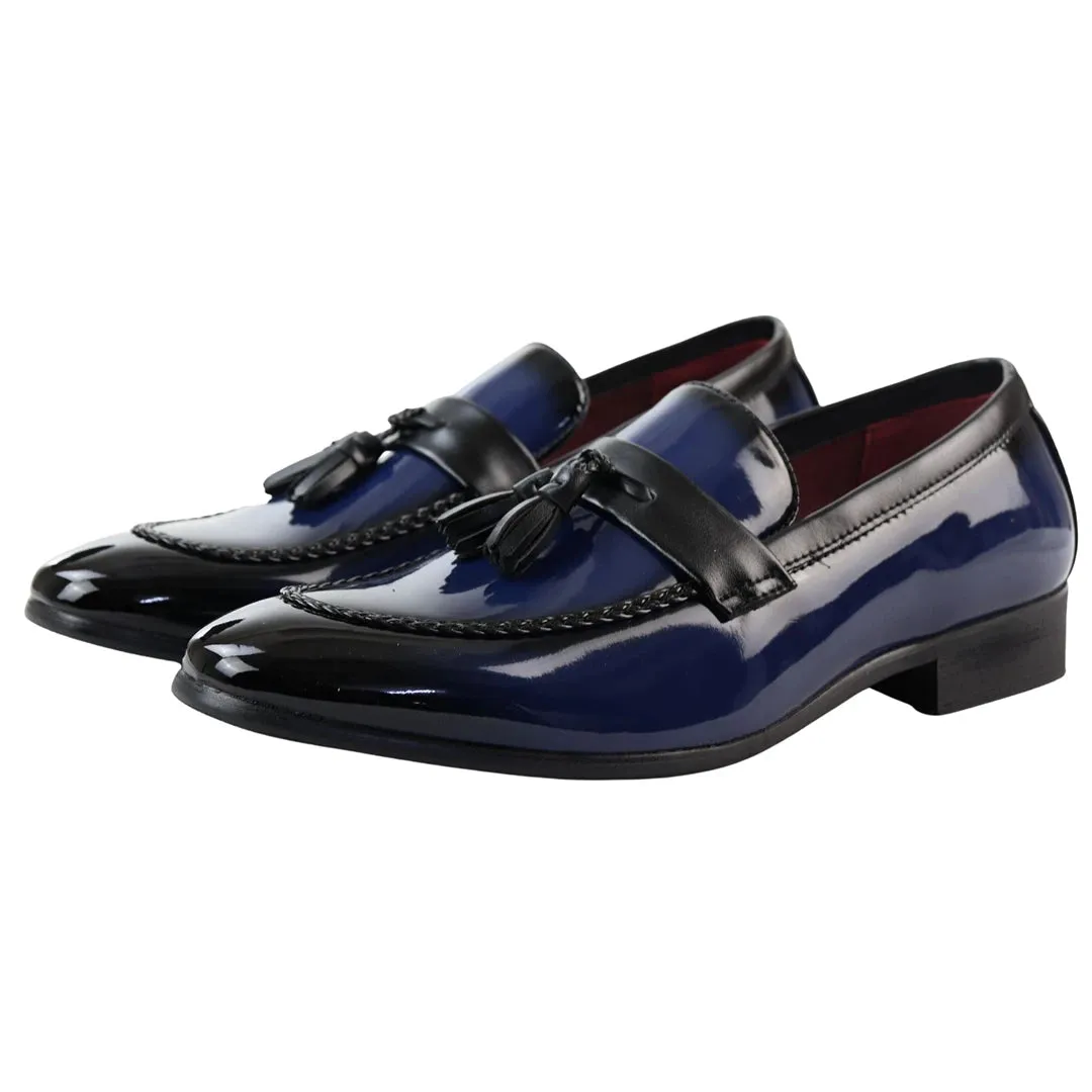 Men's Patent Tassel Slip On Loafers