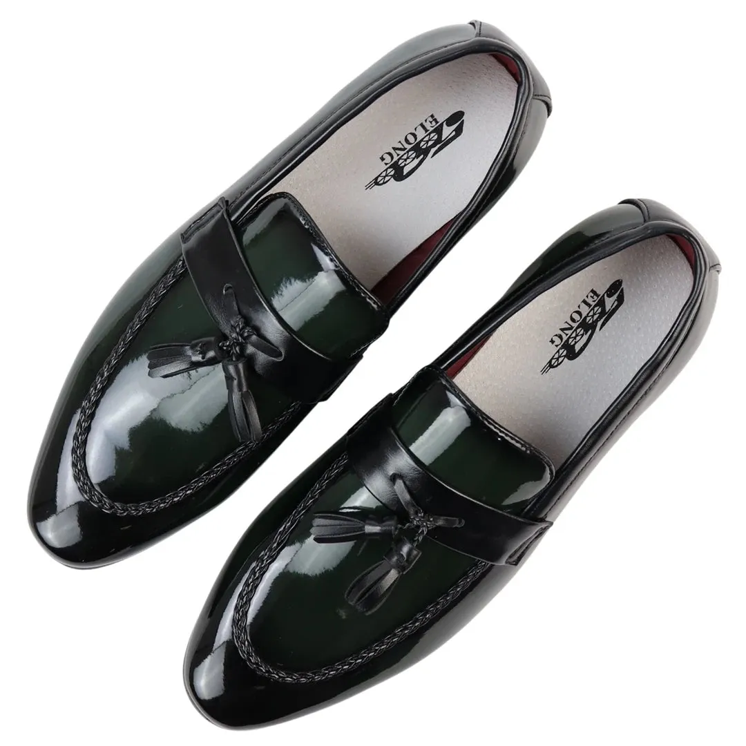 Men's Patent Tassel Slip On Loafers