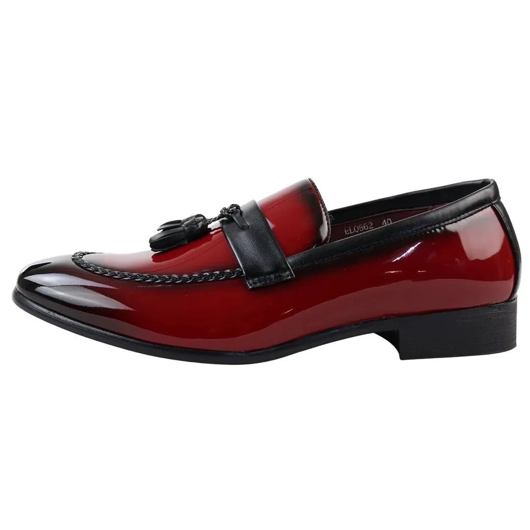 Men's Patent Tassel Slip On Loafers