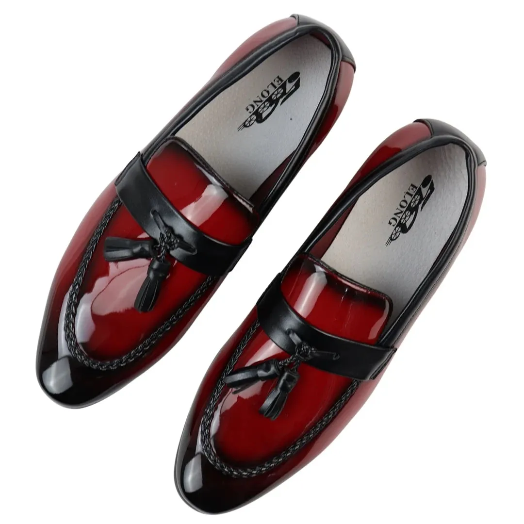 Men's Patent Tassel Slip On Loafers