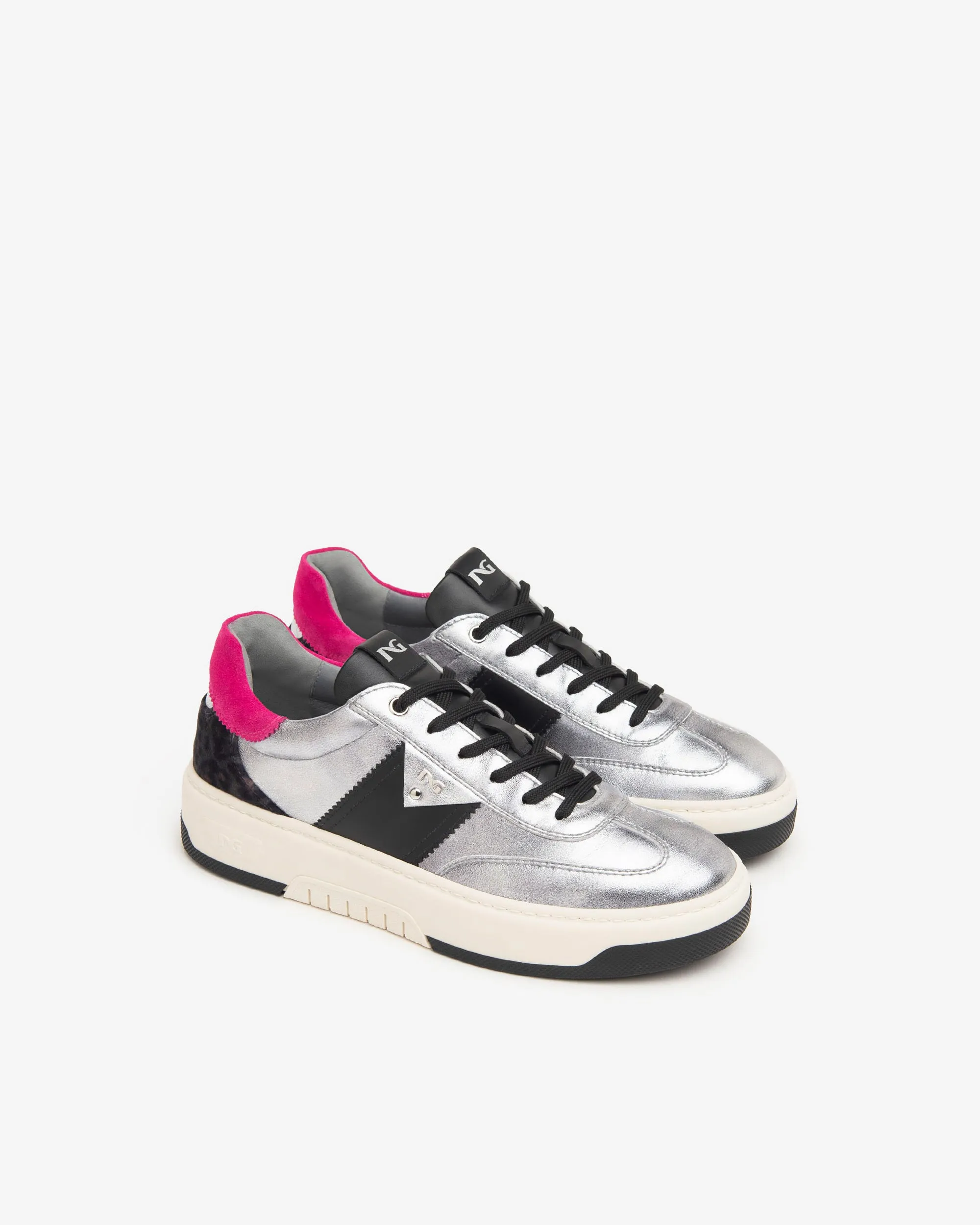 NeroGiardini Metallic Silver Trainers