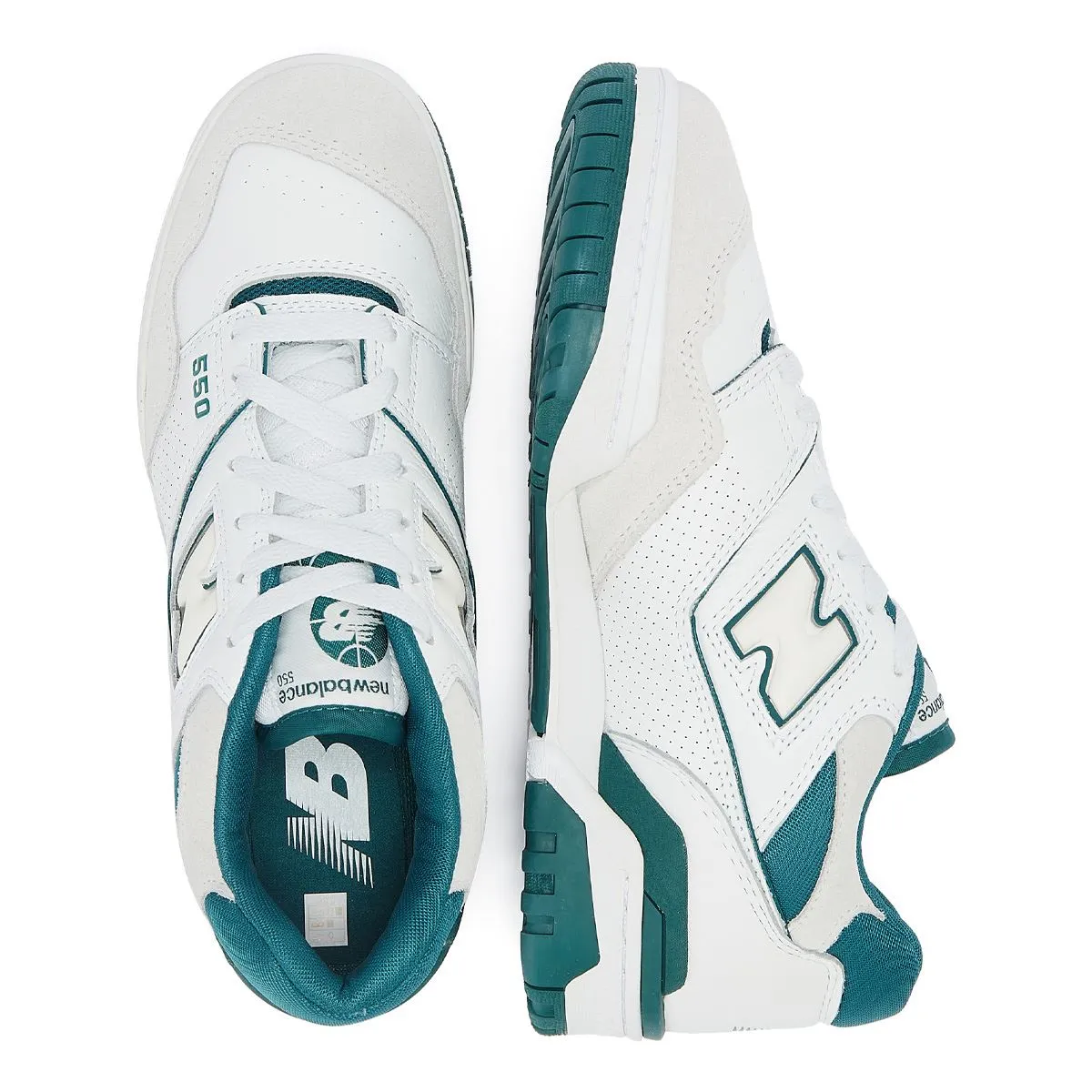 New Balance 550 White/Green Trainers