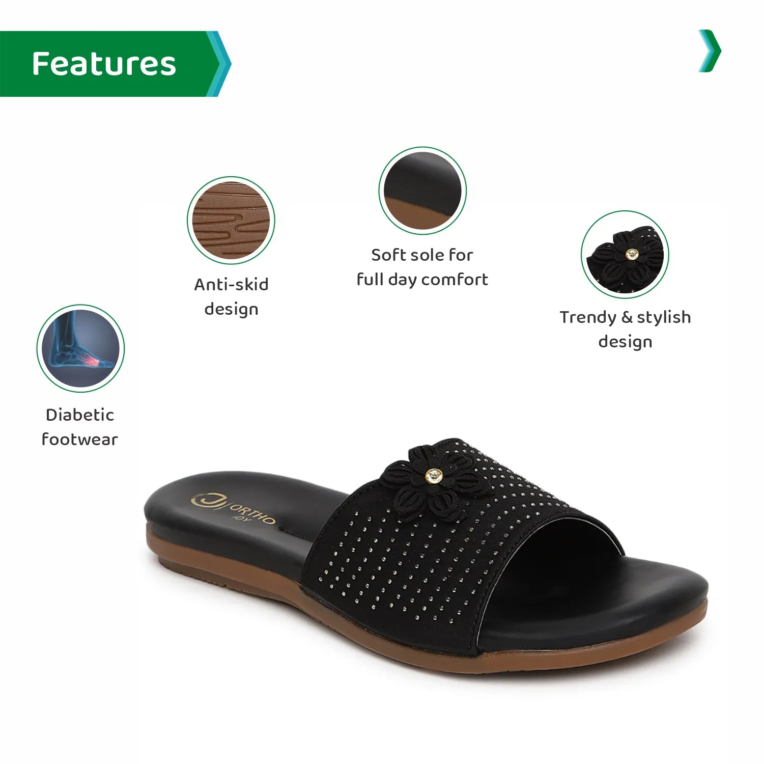 ORTHO JOY Fancy doctor Slipper  | Stylish Footwear