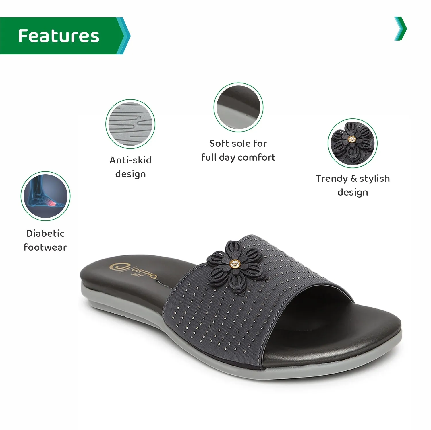 ORTHO JOY Fancy doctor Slipper  | Stylish Footwear