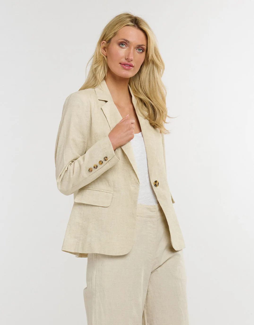 Portofino Linen Blazer - Natural