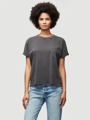 Slouchy Pocket Tee -- Faded Noir