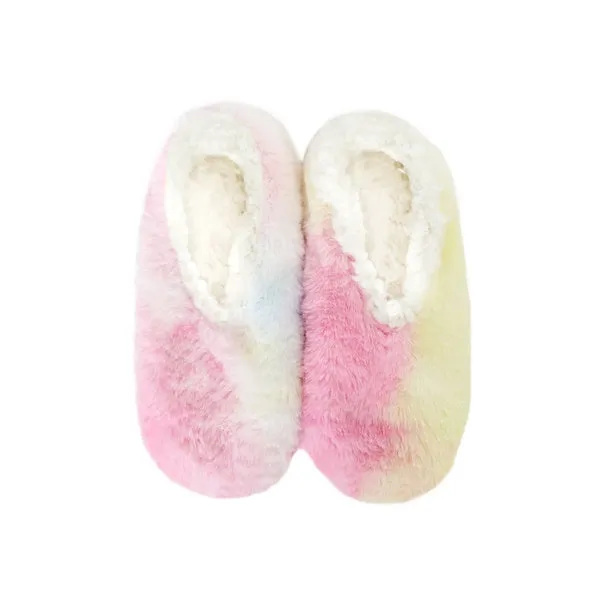 SnuggUps Kids Tie Dye Rainbow Slippers Medium