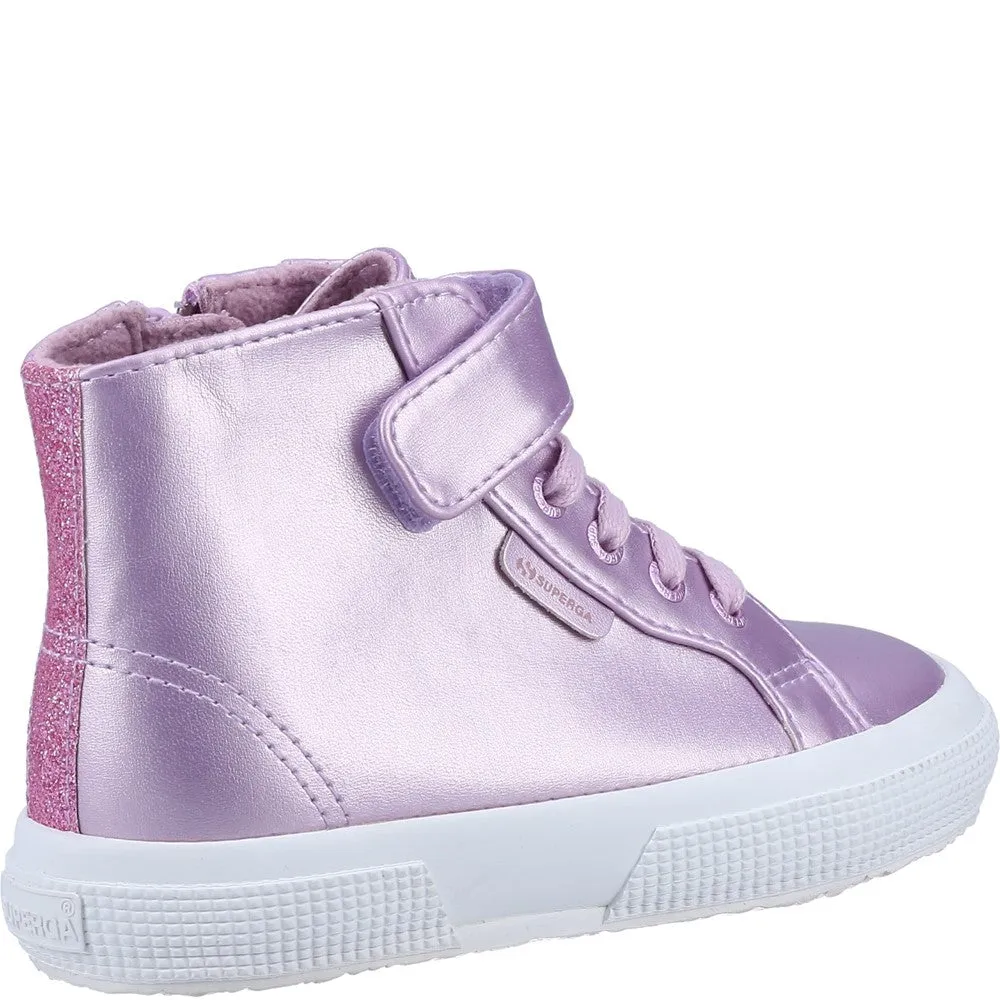 Superga 2674 Kids Faux Leather Glitter Boots