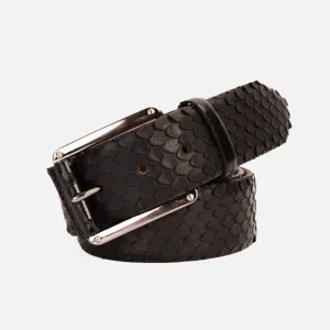 The Caesars Black Leather Belt