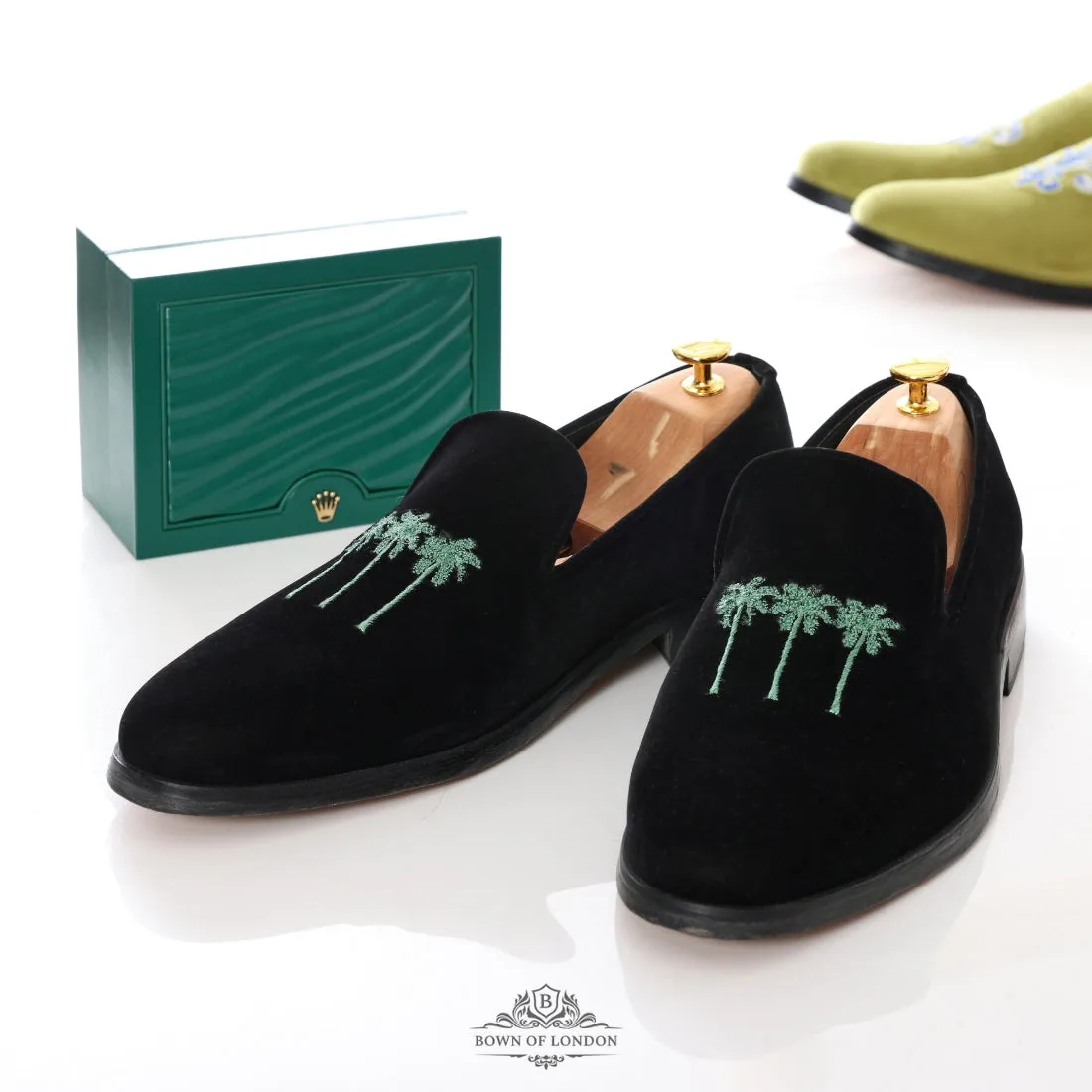 Velvet Loafer/Slipper Shoe - Stag Head