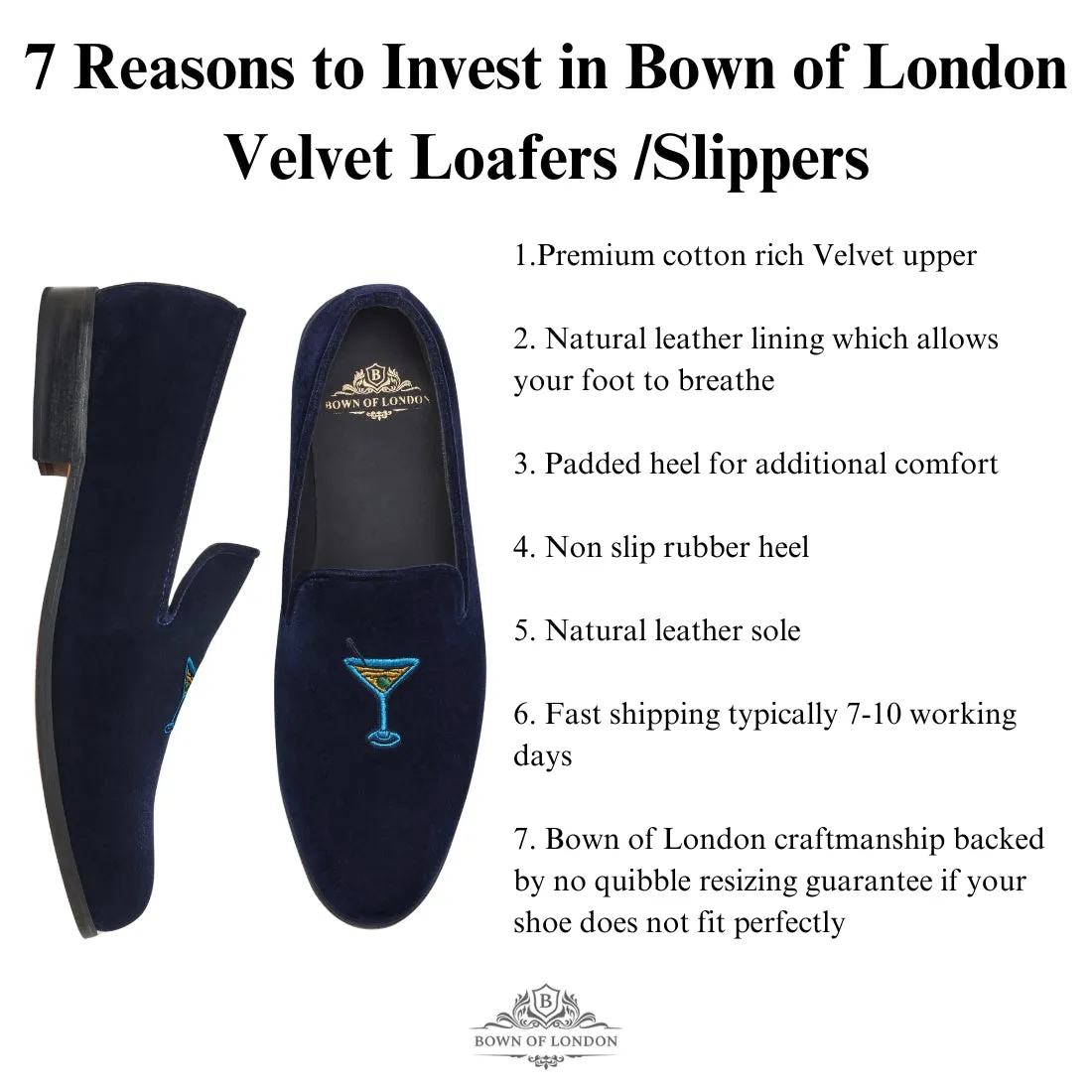 Velvet Loafer/Slipper Shoe - Stag Head