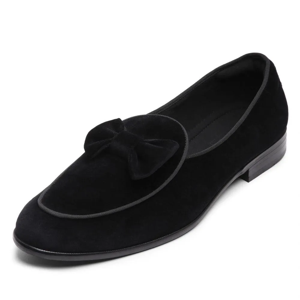 Veneto - Black Velvet Tuxedo Slip-On