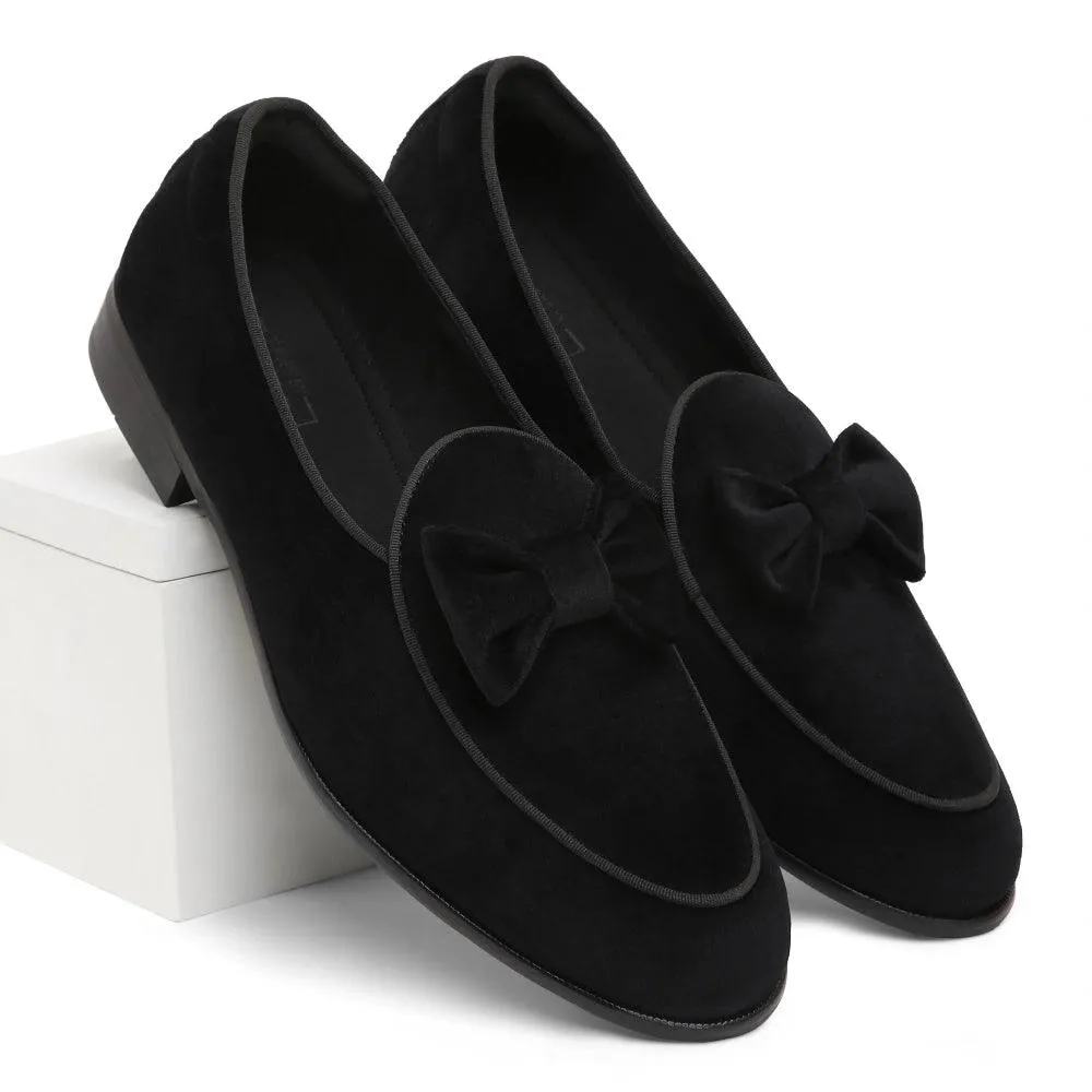 Veneto - Black Velvet Tuxedo Slip-On