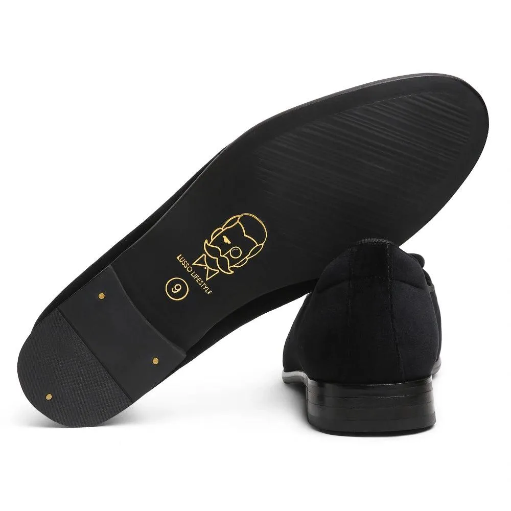 Veneto - Black Velvet Tuxedo Slip-On